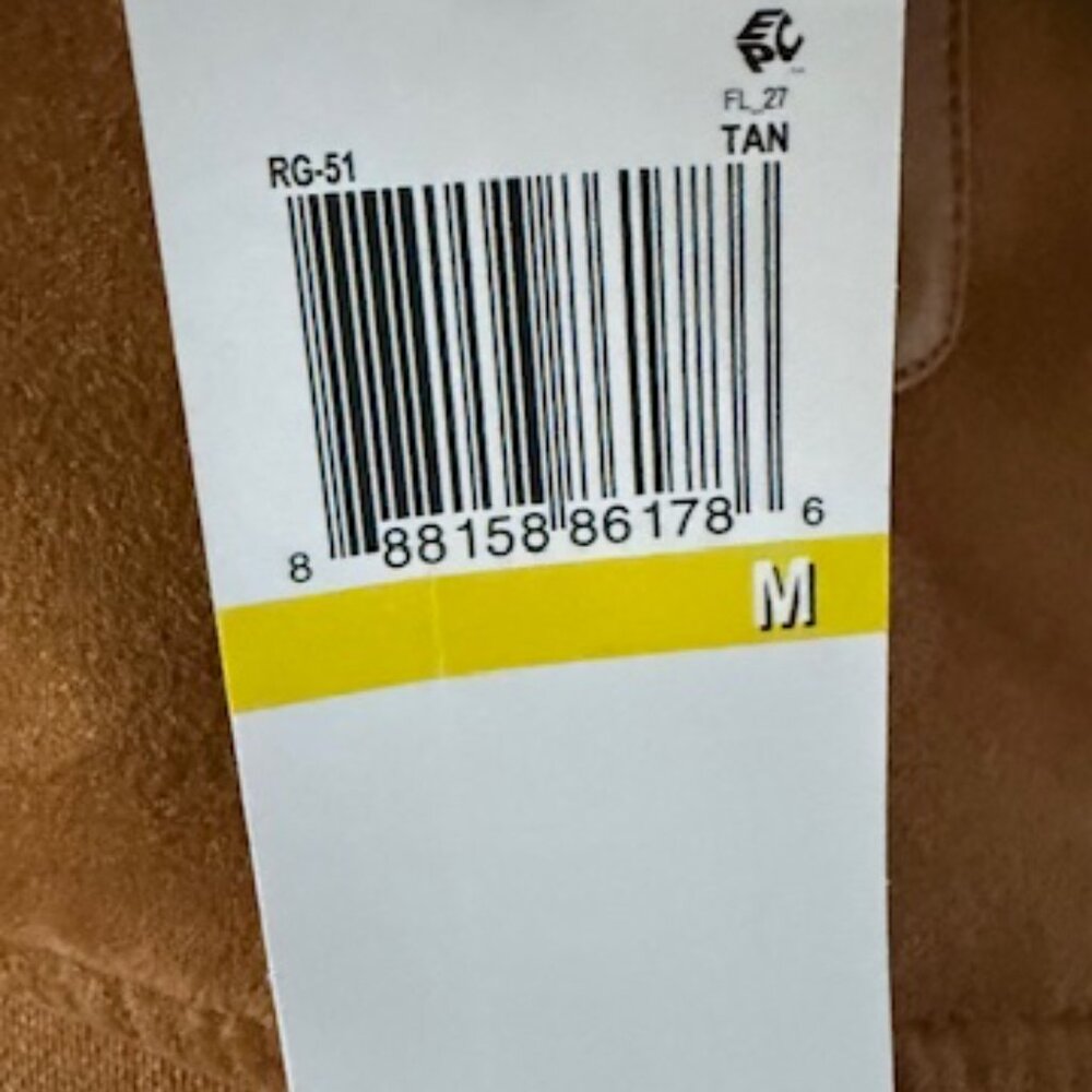 Robert Graham Vegan Suede Full Zip Bomber Jacket Mens Medium Tan Brown Art NEW - Picture 4 of 9